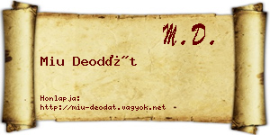 Miu Deodát névjegykártya